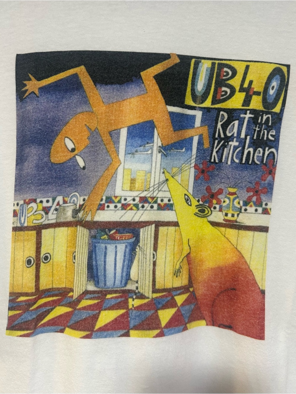 UB40 'Rat in the Kitchen' Graphic Tee - White with Multicolor Print